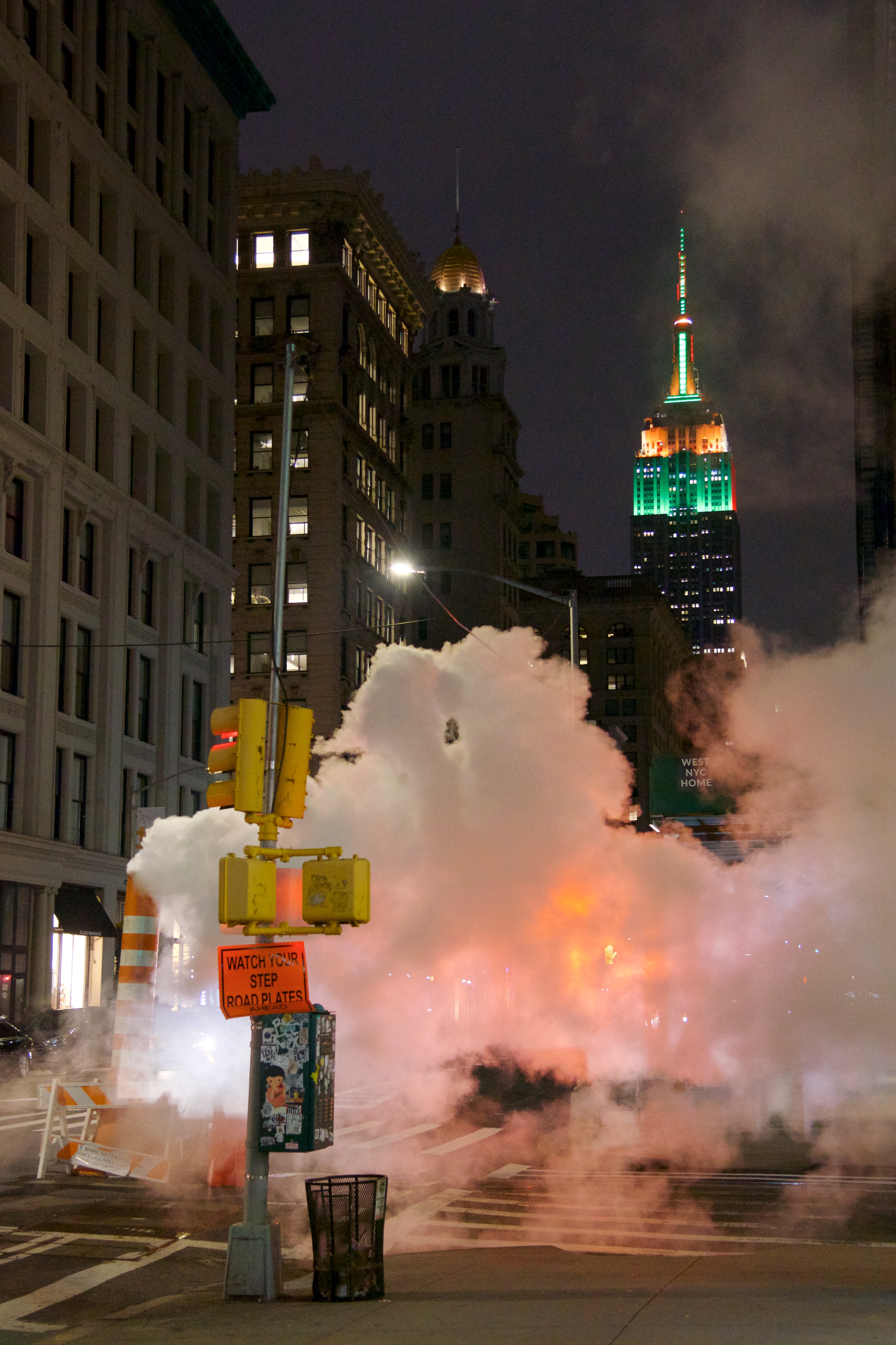 Fire, Smoke, and Torch on Fifth Avenue 