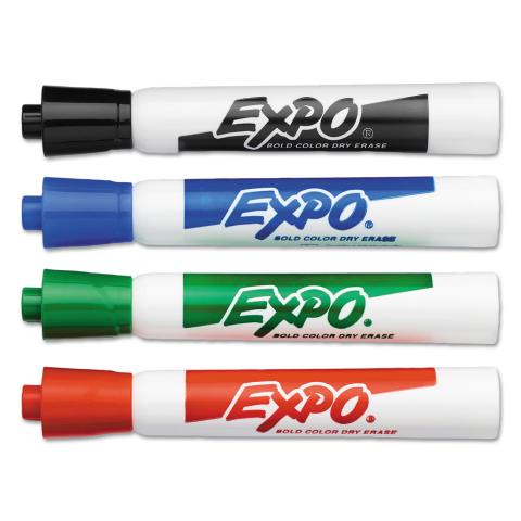 Four dry erase markers