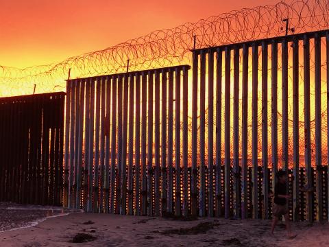 Sunset over the Border Wall